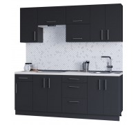 Optima 2.1m kitchen set, without countertop, Anthracite