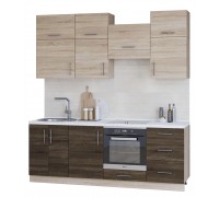 Кухонный набор Оптима 2.2м, без столешницы, Дуб Сонома, Дуб Сонома Трюфель Кухонный набор Оптима 2.2м, без столешницы, Дуб Сонома, Дуб Сонома Трюфель