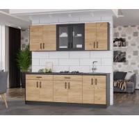 Optima 2.2m kitchen set with countertop, Craft Oak GOLD, Anthracite