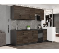 Optima kitchen set, 2.6 m, without countertop, Sonoma Oak Truffle, Anthracite