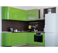 Кухонный угловой набор Модерн 3.5м, со столешницей, Яблоко глянец Кухонный угловой набор Модерн 3.5м, со столешницей, Яблоко глянец