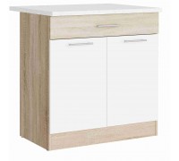 Eco Bottom Drawer 800 with Sky Tabletop, Sonoma Oak, White, Sonoma Oak