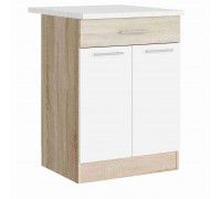Eco Bottom Drawer 600 z blatem Sky, dąb Sonoma, biały, dąb Sonoma
