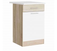 Eco Bottom drawer 500 with Sky tabletop, Sonoma oak, White, Sonoma oak