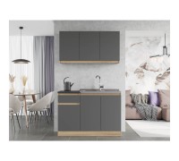Zestaw Eco K-5, 1,2 m, bez blatu, Grafit/Grafit, Dąb Sonoma