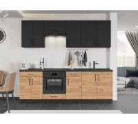 Optima K-7 set, 2.4 m, without tabletop, Anthracite/Oak Craft Gold, Anthracite