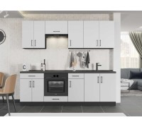 Optima K-7 Set, 2,4 m, ohne Tischplatte, Weiß/Weiß, Anthrazit