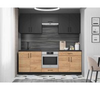 Optima K-8 Set, 2,2 m, ohne Tischplatte, Anthrazit/Eiche Craft Gold, Anthrazit