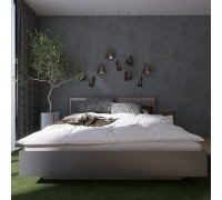 Кровать 1600 СИТИ, с ламельным каркасом, Дуб Сонома, Графит Кровать 1600 СИТИ, с ламельным каркасом, Дуб Сонома, Графит