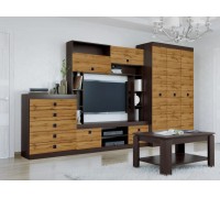 Zestaw Sonata do salonu 28, Ciemny Wenge, Złoty Dąb Craft