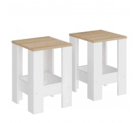 Hocker T-1 2 Stück, Sonoma Eiche, Nymphea Alba