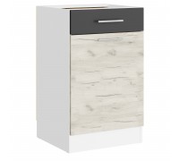 Eco Bottom Drawer 500, biały, biały dąb rzemieślniczy, grafit