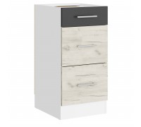 Eco Bottom 3 drawers 400, White, White craft oak, Graphite