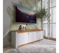 TV-Ständer 1500 Nordic, Eiche Craft Gold, Weiß