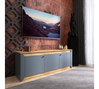 Тумба ТВ 1500 Нордик, Дуб Крафт Золотой, Графит. Тумба ТВ 1500 Нордик, Дуб Крафт Золотой, Графит.