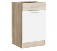 Eco Bottom Drawer 500, Dąb Sonoma, Biały, Dąb Sonoma