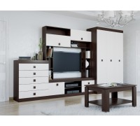 Гостиная Соната Комплект 28, Венге темный, Белый