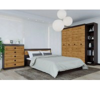 Bedroom set Sonata 10, Dark Wenge, Golden Oak craft