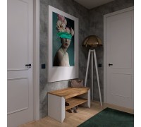 Тумба для обуви 900 Нордик, Дуб Крафт Золотой, Белый Тумба для обуви 900 Нордик, Дуб Крафт Золотой, Белый