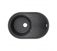 Кухонна гранітна мийка Чорна Lidz №206, 770х500