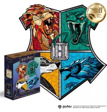 Фигурный деревянный пазл Гарри Поттер Хогвартс (Colorful) L