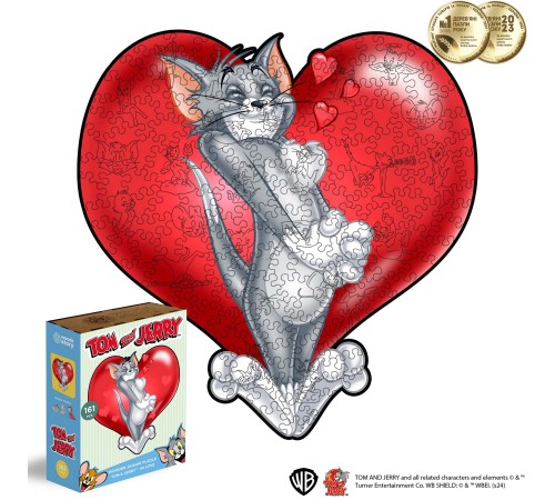 Фігурний дерев'яний пазл Tom & Jerry™ Серце кохання XL