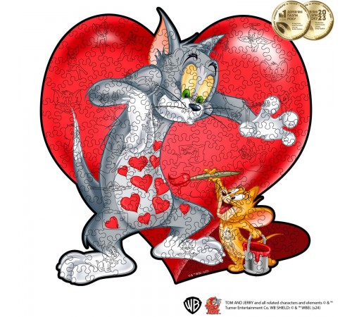 Фігурний дерев'яний пазл Tom & Jerry™ Закоханий XL