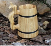 Wooden beer glass, oak beer mug, beer mug made of natural wood