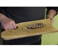 Дубовая доска для подачи мяса, деревянная доска с оригинальной ручкой.