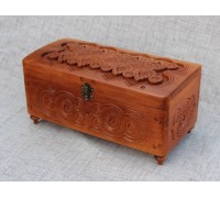 Handmade wooden box, large box for jewelry and valuables, 30*15 cm