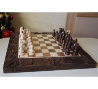 Шахи+шашки+нарди, подарунковий набір, шахи різьблені, 50*50 см