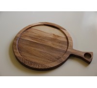 Дубовая круглая доска для подачи блюд, деревянная доска кухонная для нарезки.