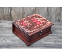 Handgefertigte Holzbox, Wertsachenbox, hergestellt in Filigrantechnik, 16 * 20,5 * 9,5 cm