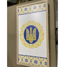 Нарди дерев'яні 'Тризуб', нарди патріотичні, 52 см