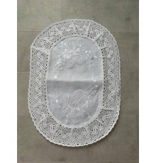 Накидка на великодній кошик , рушничок великодній ручної роботи (60*40 см) білий з мереживом