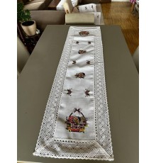 Доріжка на стіл лляна великодня , раннер пасхальний святковий (150*40 см)