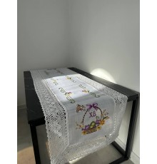 Доріжка на стіл лляна великодня , раннер пасхальний святковий (150*40 см)