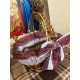 Набор для декора пасхальной корзины – чехол, полотенце-накидка и бант (лен с вышивкой розового цвета)