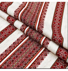 Льняная этно скатерть на стол, вышитая украинская скатерть 150*220 см