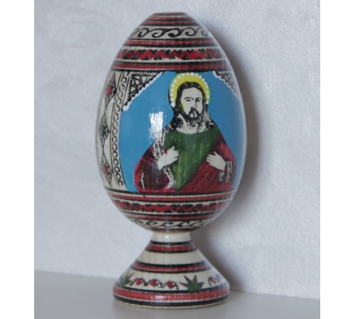 Великодній декор – дерев'яна писанка на підставці, розписана вручну (висота 12 см) Великодній декор – дерев'яна писанка на підставці, розписана вручну (висота 12 см)