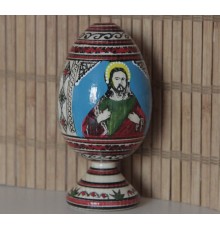 Великодній декор – дерев'яна писанка на підставці, розписана вручну (висота 12 см)