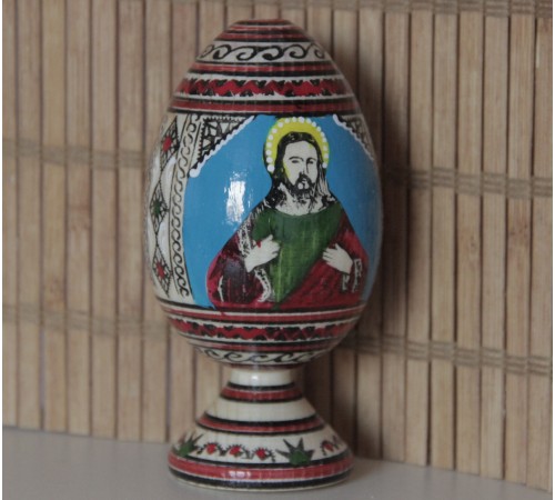 Великодній декор – дерев'яна писанка на підставці, розписана вручну (висота 12 см) Великодній декор – дерев'яна писанка на підставці, розписана вручну (висота 12 см)