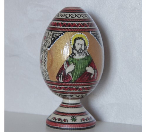 Великодній декор – дерев'яна писанка на підставці, розписана вручну (висота 12 см) Великодній декор – дерев'яна писанка на підставці, розписана вручну (висота 12 см)