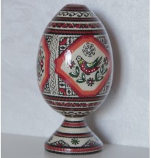 Великодній декор – дерев'яна писанка на підставці, розписана вручну (висота 12 см)