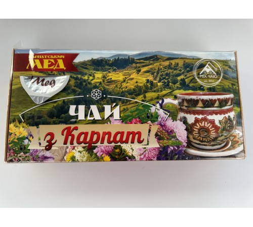 Подарочный набор карпатского чая "Чай из Карпат", 4 вида травяного чая+мед Подарочный набор карпатского чая "Чай из Карпат", 4 вида травяного чая+мед