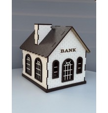 Скарбничка для грошей "BANK",Будиночок 16*14*17 см