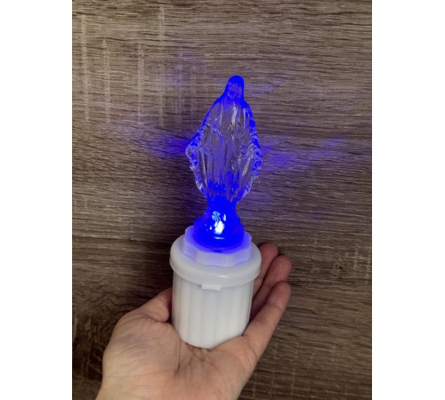 LED свічка "Божа Мати" із синім світлом, 13 см LED свічка "Божа Мати" із синім світлом, 13 см