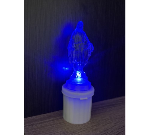 LED свічка "Божа Мати" із синім світлом, 13 см LED свічка "Божа Мати" із синім світлом, 13 см
