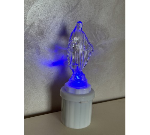 LED свічка "Божа Мати" із синім світлом, 13 см LED свічка "Божа Мати" із синім світлом, 13 см