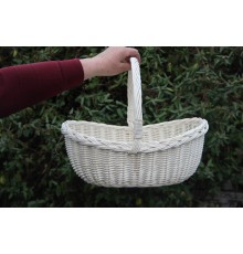 плетений кошик з вибіленої лози великий (46*33*17 см)